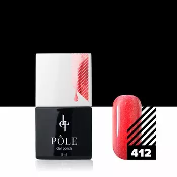 Цветной гель-лак Pole, №412 светящийся мак, 8 мл