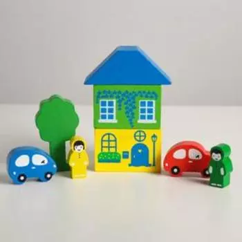 Цветной городок голубой, 8 деталей