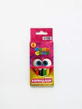 Цветные карандаши, пластиковые, 6 цветов, мини, шестигранные, БукиБяки