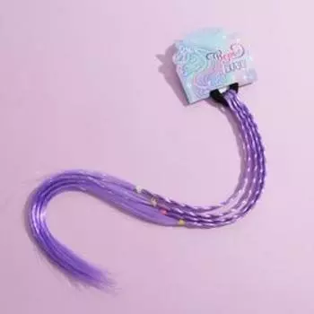 Цветные косички для волос «Верь в сказку», на резинке, диам 4 см.