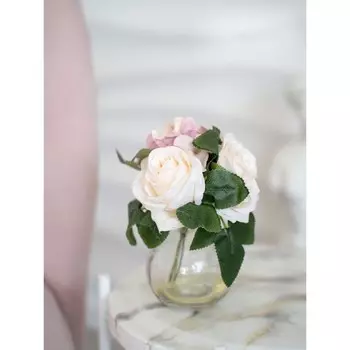 Цветочная композиция «Нежность» в стеклянной вазе, 9919 см, цвет прозрачный