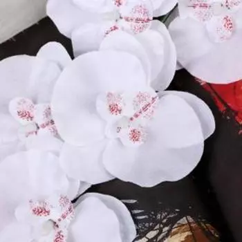 Цветок искусственный "Орхидея" 9*60 см, белая