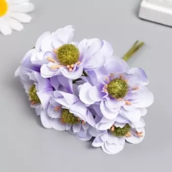 Цветы для декорирования "Эустома светло-сиреневая" 1 букет=6 цветов 11 см