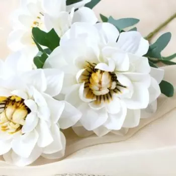 Цветы искусственные "Анемоны крупные" 11х60 см, белый