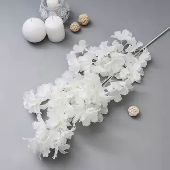 Цветы искусственные "Фиалка Мария" 85 см d-6,5 см, белый