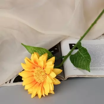 Цветы искусственные «Гербера шёлк галант», 459 см, жёлтые