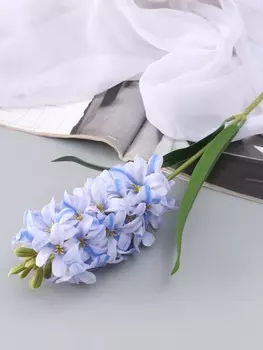 Цветы искусственные «Гиацинт галант», 665 см, бело-голубые