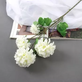 Цветы искусственные «Гортензия люкс кустовая», h=64 см, белые