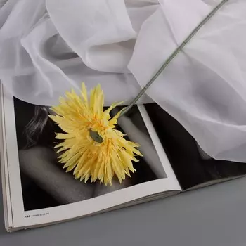 Цветы искусственные «Хризантема люкс», d=11 см, h=40 см, жёлтые