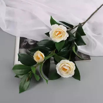 Цветы искусственные «Камелия», h=85 см, белые