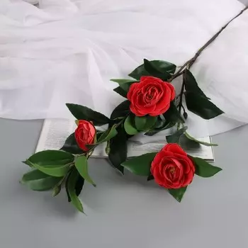 Цветы искусственные «Камелия», h=85 см, красные