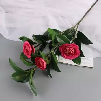 Цветы искусственные «Камелия», h=85 см, ярко-розовые