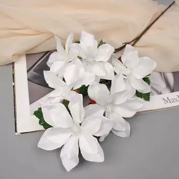 Цветы искусственные «Клематис крупноцветковый», 6114 см, белые