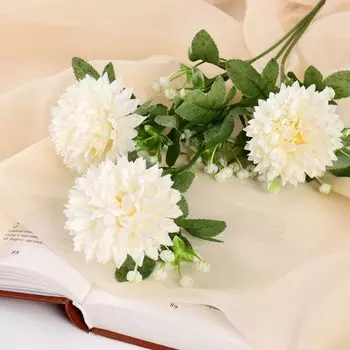 Цветы искусственные «Клевер гибридный», 761 см, белые