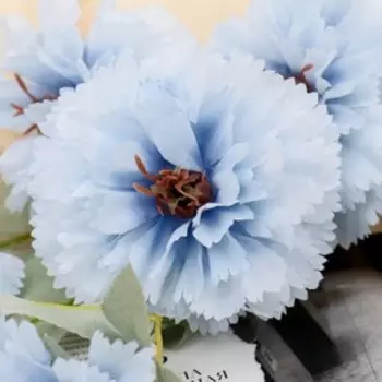 Цветы искусственные "Мальва махровая" 75 см голубой