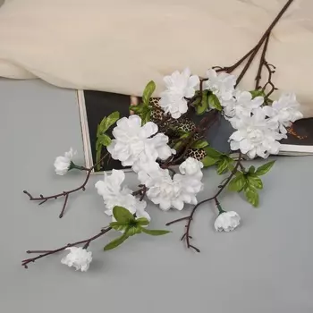 Цветы искусственные «Пеларгония карнавал», 667 см, белые