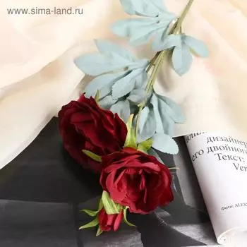 Цветы искусственные "Пион лекарственный" 9х60 см, бордовый