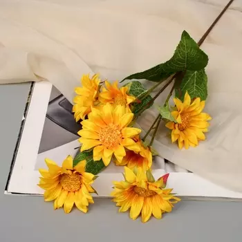 Цветы искусственные «Подсолнечник однолетний», 678 см, жёлтые