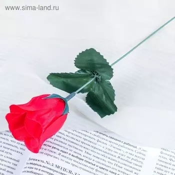 Цветы искусственные «Роза», h=23 см, красные