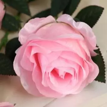 Цветы искусственные "Роза аморе" три бутона 7*85 см, розовая