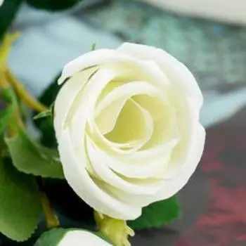 Цветы искусственные "Роза букетная" 4х63 см, белый