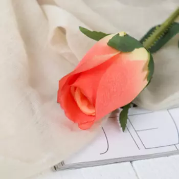 Цветы искусственные "Роза Карина" 4х46 см, персиковый