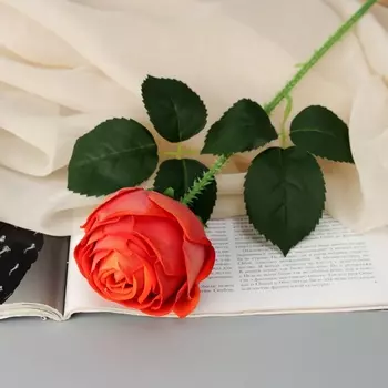 Цветы искусственные «Роза леди каскад, с шипами», 578 см, оранжевые