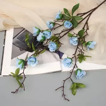 Цветы искусственные «Роза мини карнавал», 704 см, голубые