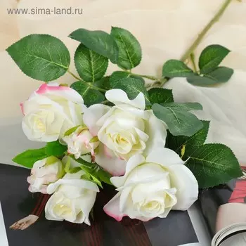 Цветы искусственные «Розочки кустовые», 865 см, белые