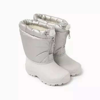 Сапоги детские из ЭВА с комбинированным верхом, жемчужные, размер 30