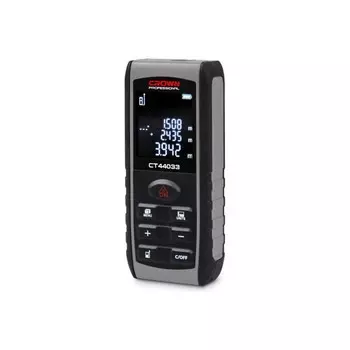 Дальномер лазерный CROWN CT44033, 2 класс, 60 м, погрешность ± 2 мм, 650 нм