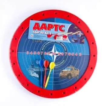Дартс "Удар по НАТО", d-41.5 см, толщина 3 см, 3 дротика, дротик 14 х 2 см