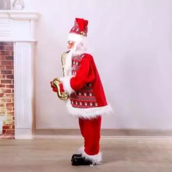 Дед Мороз "Саксофонист" двигается, музыка саксофон, 100 см