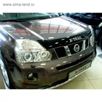 Дефлектор капота темный NISSAN X-TRAIL 2007-2014 (Logo)