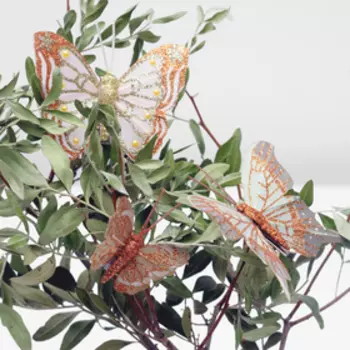 Бабочка для декора и флористики, на прищепке, пластиковая, МИКС, 1 шт., 5 см и 8 см