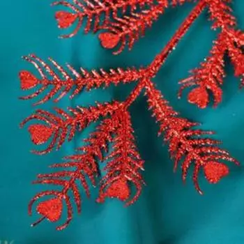 Декор блеск "Листья сердце" 30 см, микс