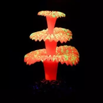 Декор для аквариума "Коралл на платформе" силиконовый, 5 х 5 х 8 см, розовый