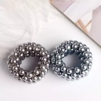 Декор для хвоста "Серые бусины" микс