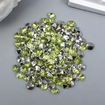 Декор для творчества акрил кристалл "Жёлт-зел" цв. №13 d=0,6 см набор 125 шт 0,6х0,6х0,4 см