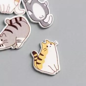 Декор для творчества дерево «Полосатые коты», набор 10 шт., 2.21.6 см