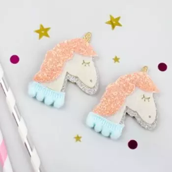 Декор для творчества «Голова единорога» размер 1 шт. 6 4 0.4 см, набор 2 шт.