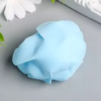 Декор для творчества "Голубая роза с защипами на лепестках" d=8 см