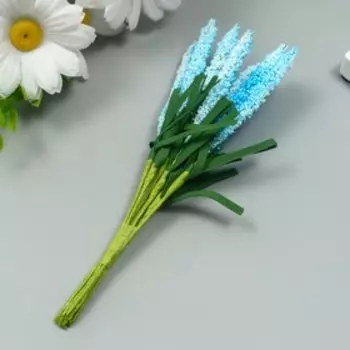 Декор для творчества "Иван чай" 1 букет=10 цветков голубой 1,5х14 см