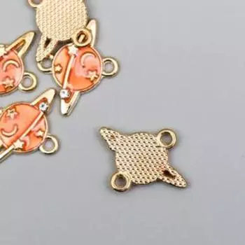 Декор для творчества металл, эмаль "Планета" страза 2х1,4 см