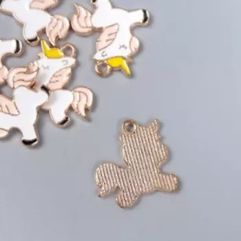 Декор для творчества металл, эмаль "Спящий единорожка" 1,7х1,7 см