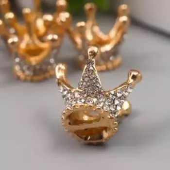 Декор для творчества металл «Корона в алмазах», золото, стразы 1.82.32.3 см