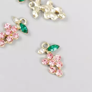 Декор для творчества металл, стразы "Гроздь винограда" 1,8х1 см