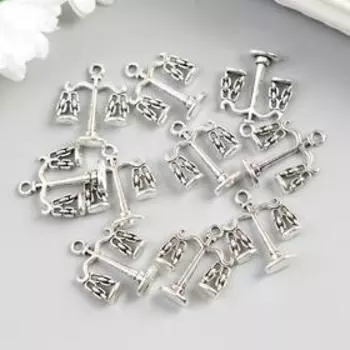 Декор для творчества металл "Весы" серебро 2,2х1,8 см