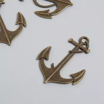 Декор для творчества металл "Якорь" бронза 5,5х4 см