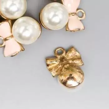 Декор для творчества металл "Жемчуг с бантом" МИКС 2,1х1,6х1,3 см